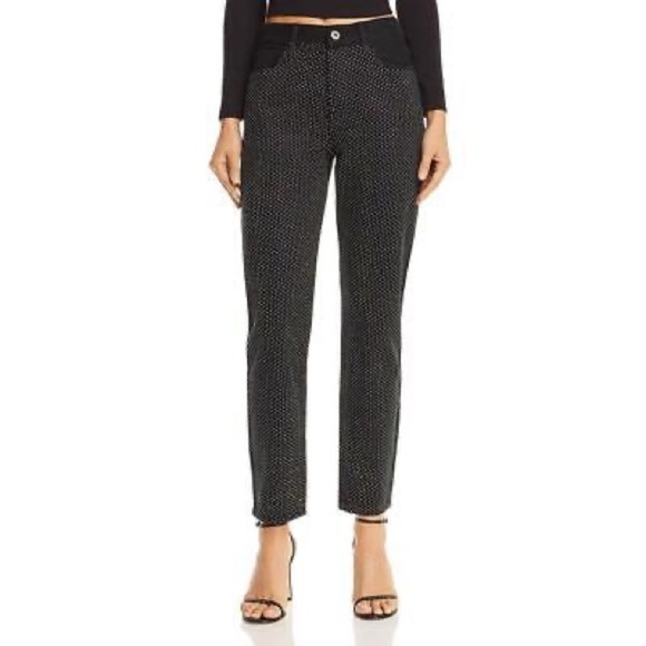 NWT PISTOLA Nico Embellished Black High-Rise Mom Leg Jeans Sz 25 - Picture 1 of 10